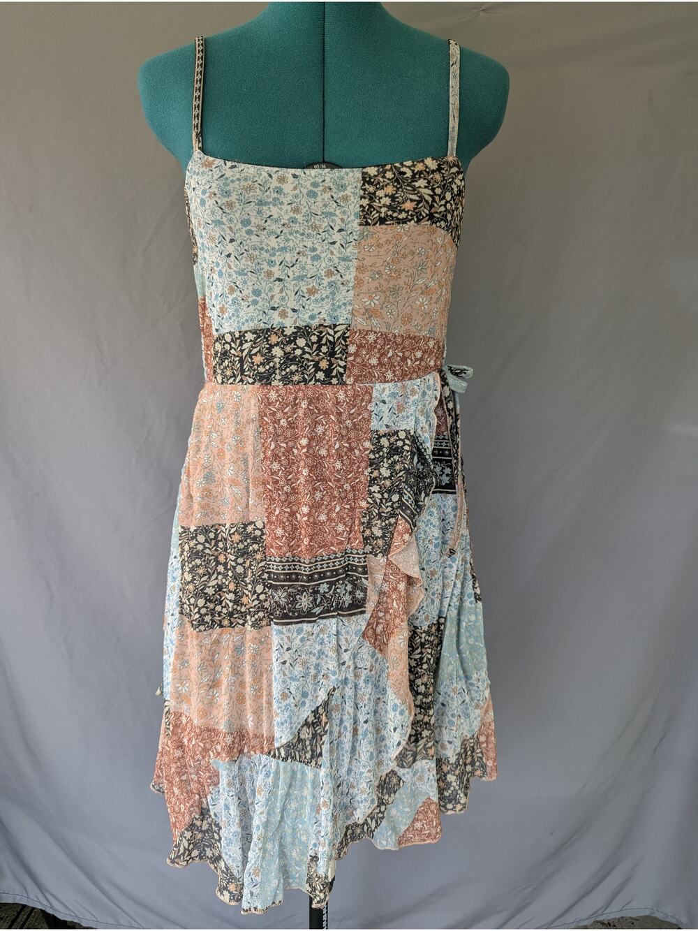 Rare Editions Patchwork Floral Boho Cottagecore Sundress Size 16